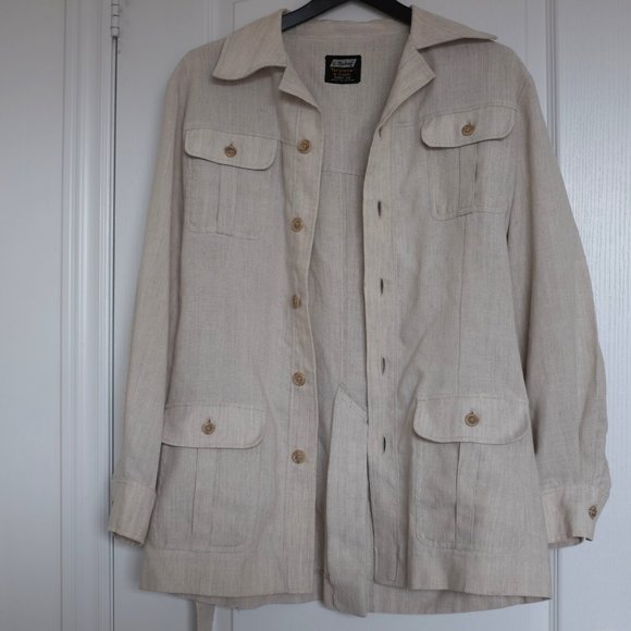 St Michael's Terylene Linen safari utility jacket belted 42 - Picture 11 of 11